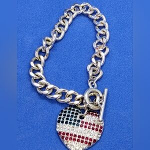 Americana Heart Chain Bracelet